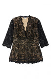 Kiyonna Women's Plus Size Linden Lace Blouse Shirt Top