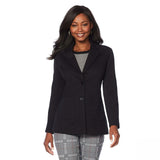DG2 by Diane Gilman Women's Ponte Blazer Jacket Black Medium