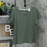 NWT Peace Love World Women's Mia U-Neck Short Sleeve T-Shirt. A366627 Large