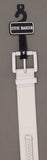 Steve Madden Women's Faux Leather Zipper Detail Belt White Large