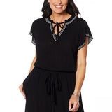 Curations Women's Wide Leg Crinkle Gauze Jumpsuit