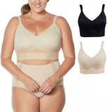 Rhonda Shear 2 Pack Mesh Back Detail Molded Cup Bras Dark Nude/ Black 3X