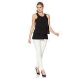 DG2 by Diane Gilman Women's Crepe Tank Top with Knit Back