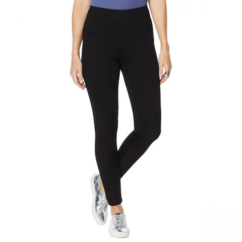 DG2 by Diane Gilman Women's Plus Size Slim Sleek Knit Denim Moto Jeggings