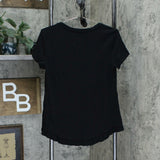 NWT Isaac Mizrahi Live! Scoop Neck Curved Ruffle Hem Knit Top. A378050-Reg M