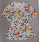 Xhilaration Women's Floral Print Elbow Sleeve V-Neck Mini Dress