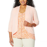 IMAN Women's Plus Size Boho Chic Drape Front Jersey Knit Cardigan
