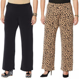 IMAN Women's Plus Size 2 Pairs Global Chic Luxury Resort Palazzo Pants