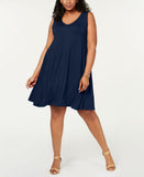Style & Co. Plus Size Solid Crisscross-Back Dress. 100022370W Ink Blue 1X