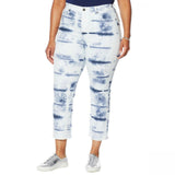 DG2 by Diane Gilman Women's Plus Classic Stretch Tie Dye Straight Cropped Jeans