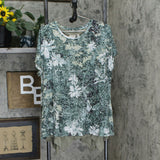 LOGO by Lori Goldstein Printed Burnout Top & Tank Top Set