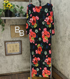 G.I.L.I. Women's 3/4 Sleeve Rib Knit Printed Duster Top