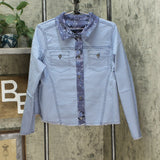 DG2 by Diane Gilman Women's Reversible Twill Denim Jacket