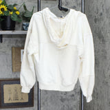 Universal Thread Women's Patchwork Hooded Sweatshirt Off-White L