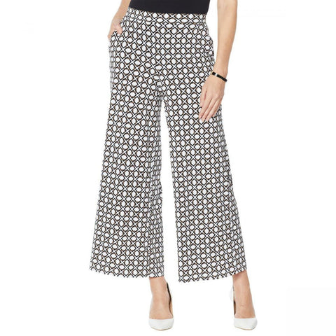 Nina Leonard Women's Printed Matte Jersey Palazzo Pants