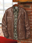 Haband Executive Division Men's Leather Lined Coat Jacket Brown Large