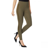 G by Giuliana G By Women's Jet Set Leggings with Side Stripe Dark Olive 2X Tall
