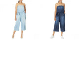 Colleen Lopez Women's Plus Size Strapless Chambray Denim Jumpsuit