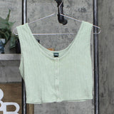 Wild Fable Women's Snap-Front Rib Knit Tiny Tank Top Green Large