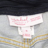 Isabel Maternity Over Belly Midi Maternity Jean Shorts Light Wash Blue 8