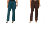 DG2 by Diane Gilman Women's Plus Size Patterned Ponte Boot Cut Pants