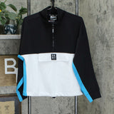 DKNY Sport Women's Colorblock Half Zip Pullover Sweatshirt Black Large