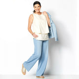 DG2 by Diane Gilman Women's SoftCell Denim Wide Leg Pants