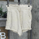 [BLANKNYC] Women's Paperbag Fray Hem Shorts Beige Medium