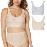 Rhonda Shear 2 Pack Jacquard Ahh Bras With Removable Pads Neutrals XL