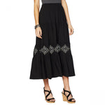 Antthony Women's Elda Collection Embroidered Tiered Maxi Skirt