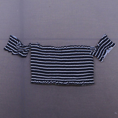 Xhilaration Smocked Underwire Off The Shoulder Bikini Top Black XS