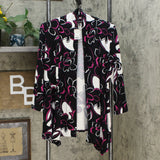 Slinky Brand Women's 3/4 Sleeve Printed Peplum Sweater Jacket