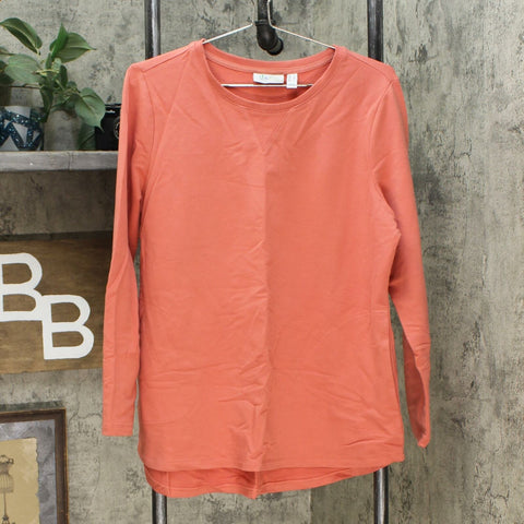 Denim & Co. Active Women's Regular French Terry Tunic Top Desert Coral Medium