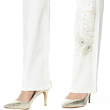 DG2 by Diane Gilman Women's Peacock Embellished Boot Cut Jeans