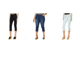 MOTTO Women's Plus Size Modern Stretch Denim Pull On Cropped Jeans