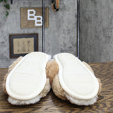 Stars Above Womens Paris Crossband Faux Fur Slippers Brown 7-8