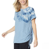 DG2 by Diane Gilman Women's Tie Dye Side Tie T-Shirt