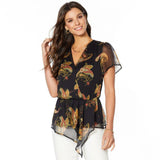 Vince Camuto Women's Paisley Surplice Blouse