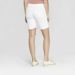 Universal Thread Women's High Rise Double Cuff Bermuda Jean Shorts White 4