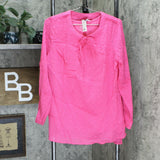 Denim & Co. Women's Clip Dot Long-Sleeve Blouse with Knit Tank Top