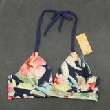 Kona Sol Women's Faux Wrap Timeless Garden Halter Bikini Top