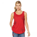 DG2 by Diane Gilman Women's Plus Size Embroidered Star Tank Top