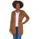 Denim & Co. Women's Plus Size Open Front Cable Detailed Cardigan Sweater