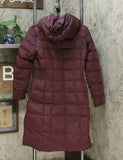 Cole Haan Women's Box Quilt Down Puffer Coat Merlot Small
