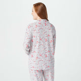 Attitudes by Renee Como Jersey Button Front Pajama Top Flamingo Large