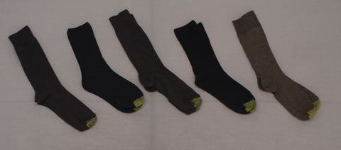 Gold Toe Women's LOT OF 5 Assorted Dress Socks Black Brown