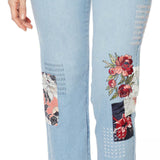 DG2 by Diane Gilman Women's Petite Classic Stretch Embroidered Cropped Jeans