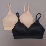 Rhonda Shear 2 Pack Mesh Back Detail Molded Cup Bras Dark Nude/ Black 3X