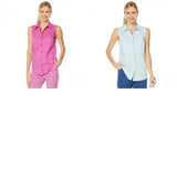 NWT Lemon Way Women's 365 Poplin Scalloped Stretch Button-Down Blouse 14 16