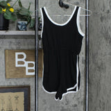 Art Class Girls' Rib Knit Romper Black S